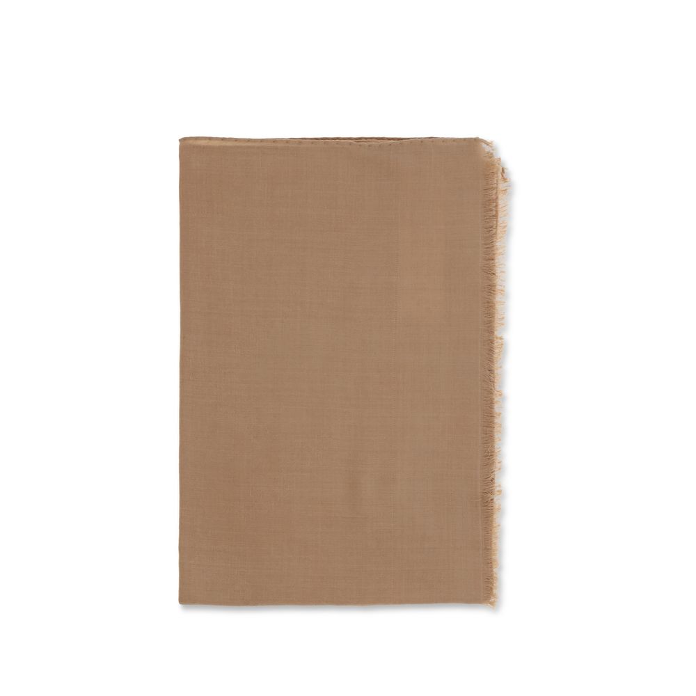 Max Mara Warm Beige Wool-Silk Scarf