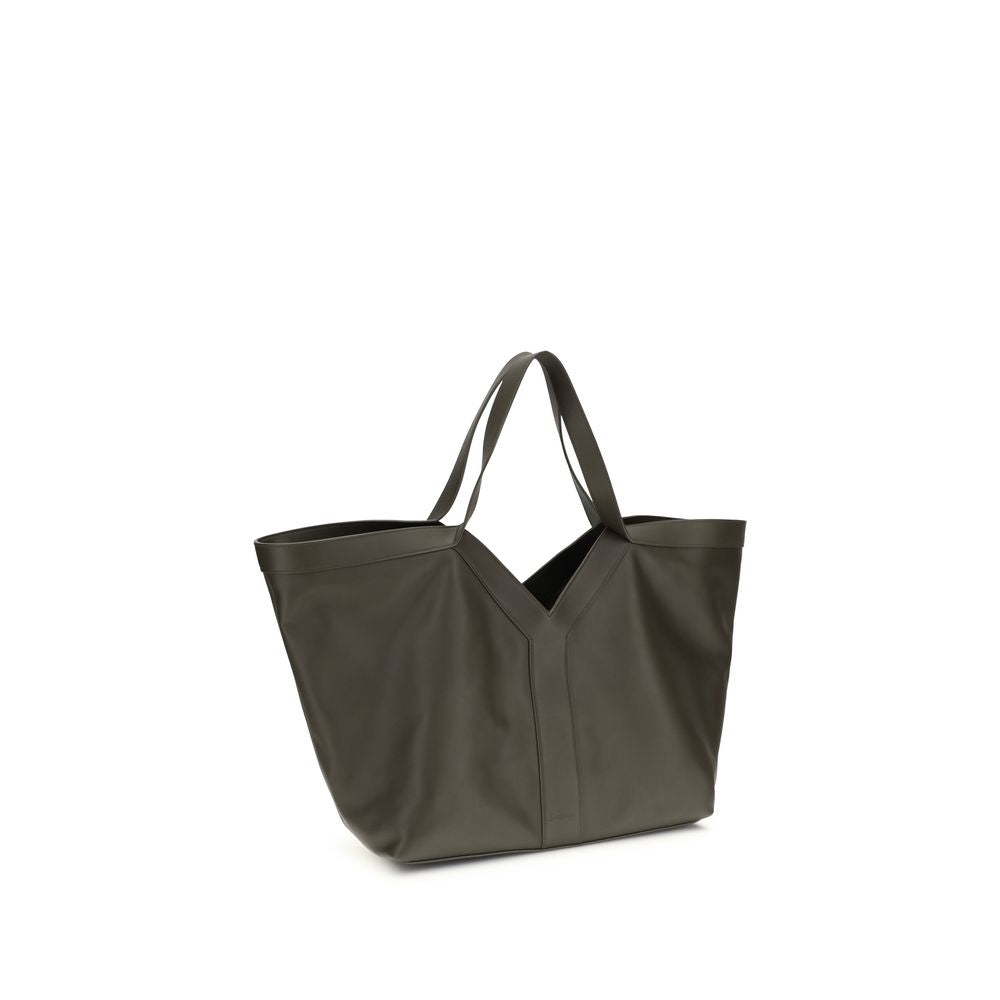 Saint Laurent Leather Y Tote Bag - Light Musk