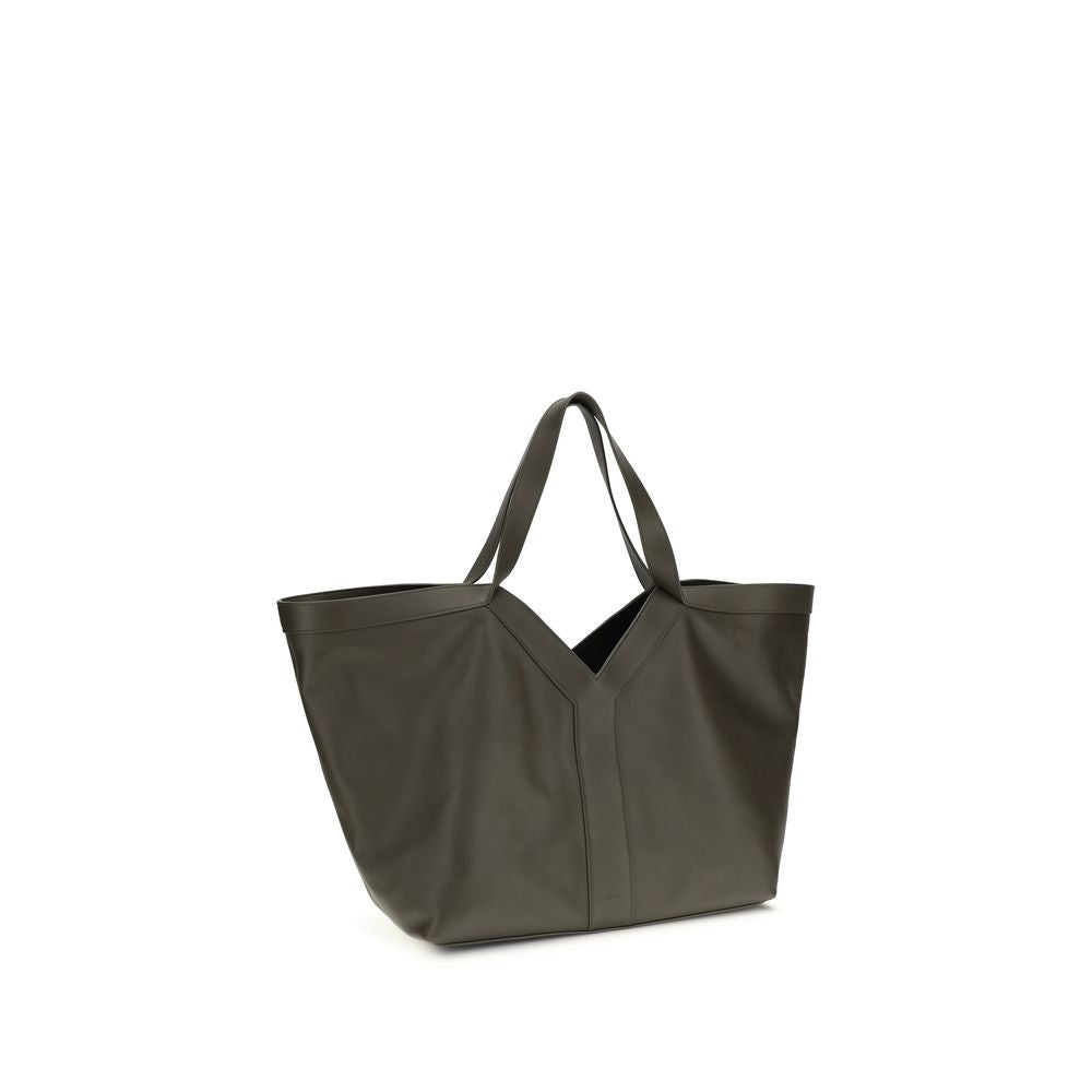 Saint Laurent Leather Y Tote Bag - Light Musk