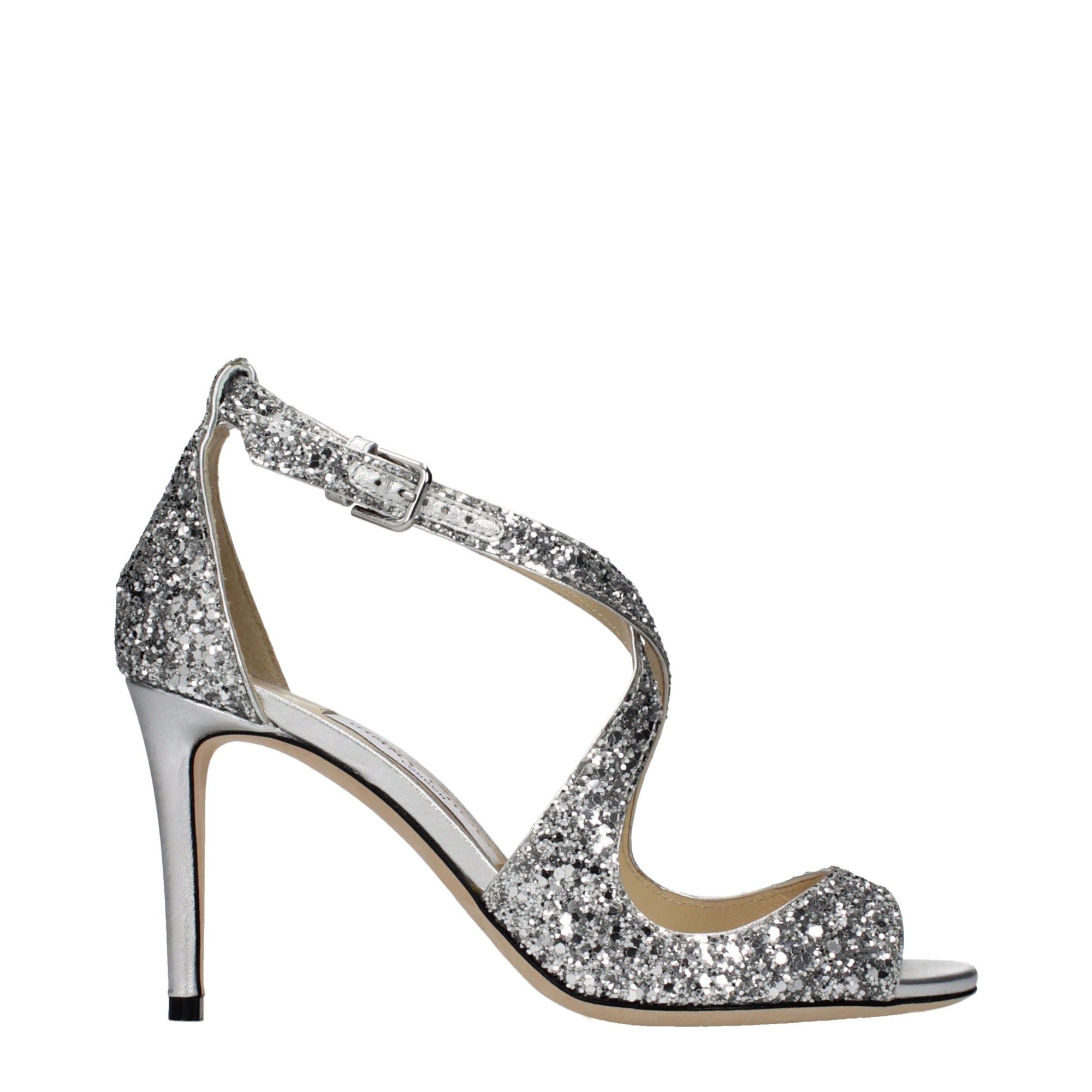 Jimmy Choo Emily 85 Stiletto Heels Silver