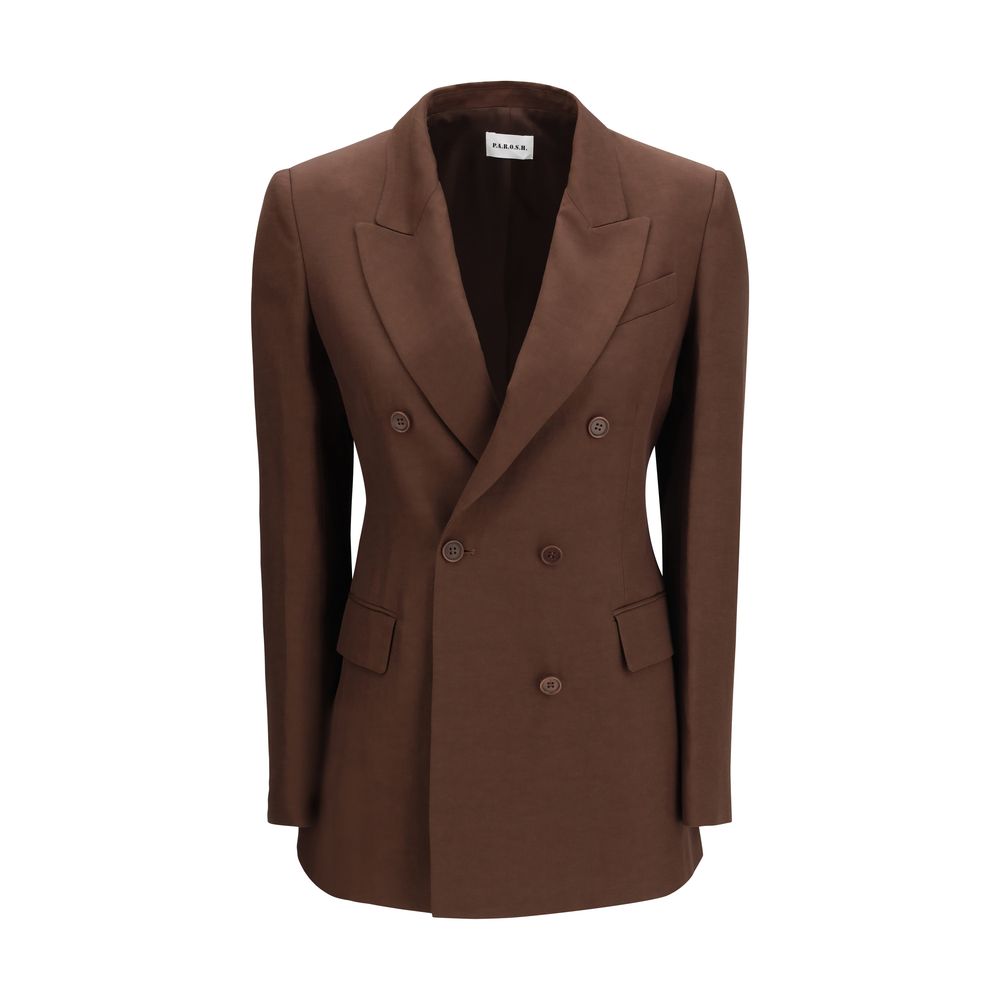 P.A.R.O.S.H. Double-Breasted Blazer - Brown