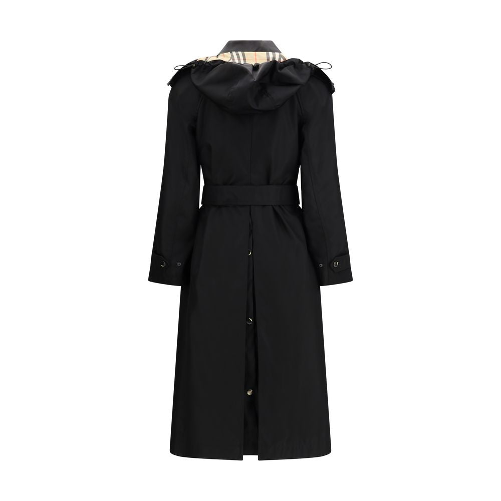 Burberry Black Hooded Trench Coat