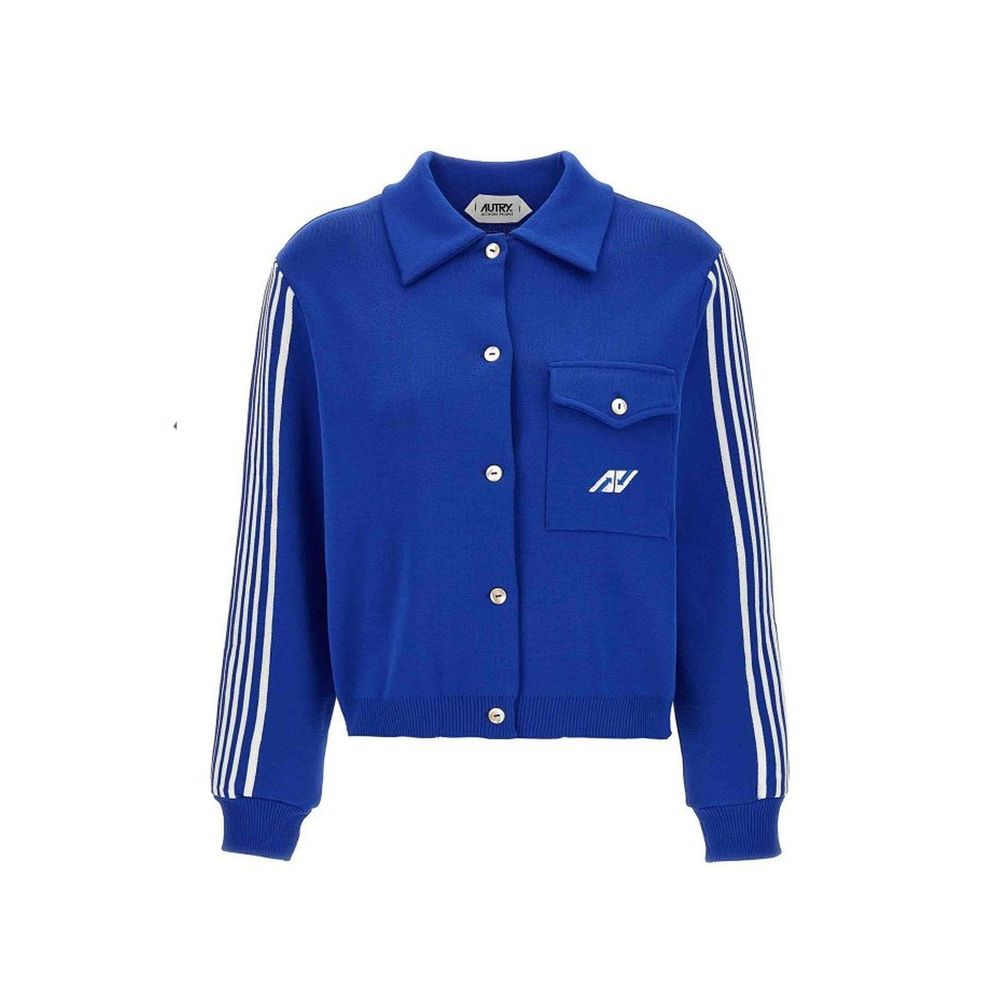 Autry Button Up Athletic Jacket - Blue
