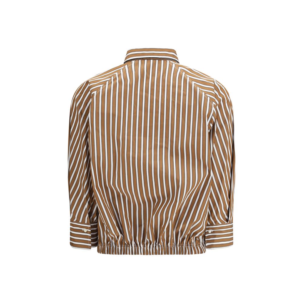 Brunello Cucinelli Striped Cropped Shirt