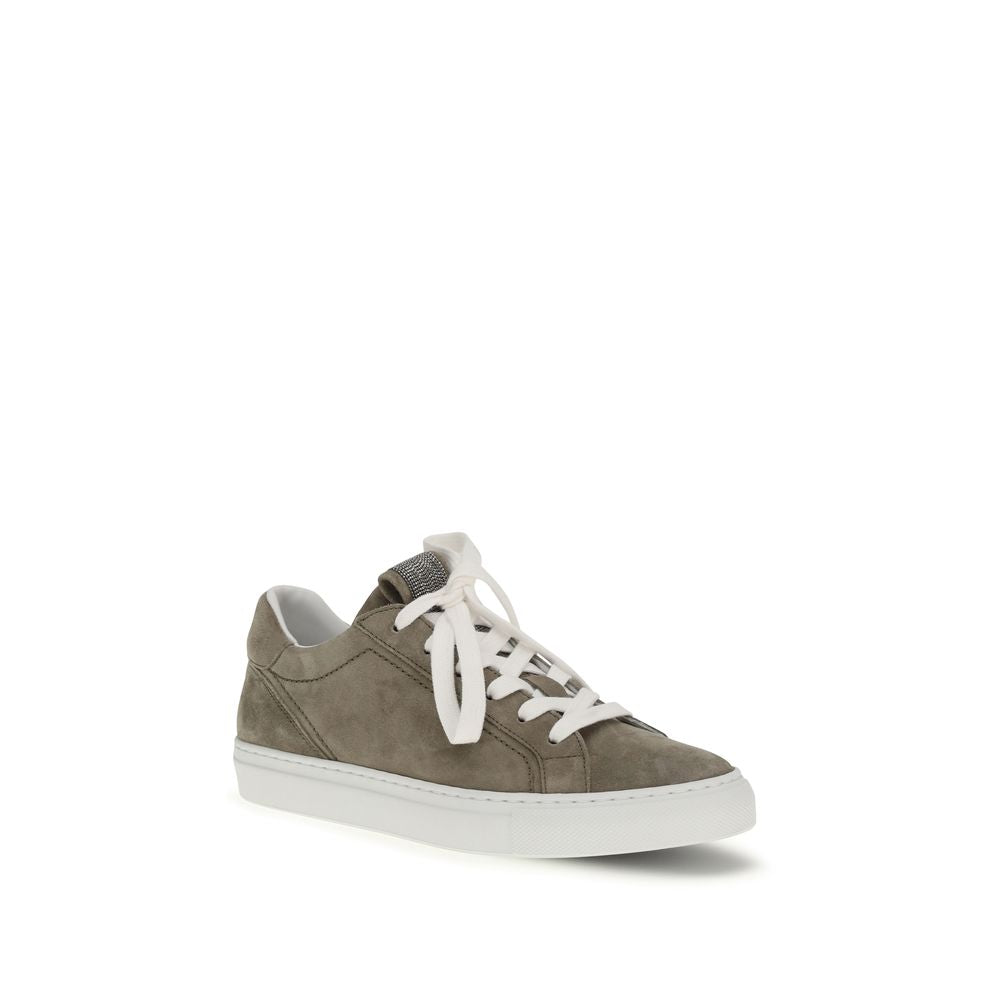 Brunello Cucinelli Gray/Grey Suede Low Top Sneakers