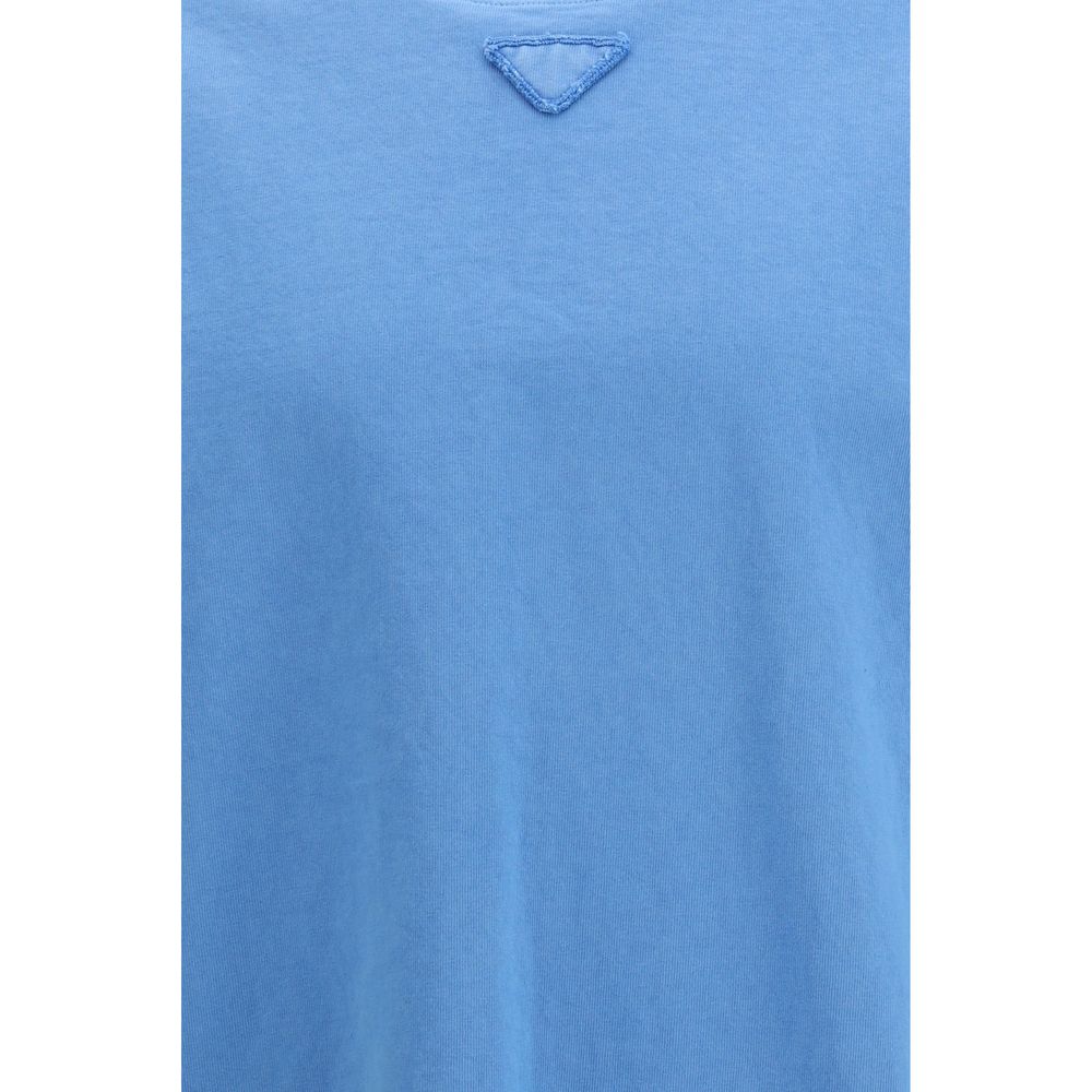 Prada Cerulean Blue Cotton T-Shirt