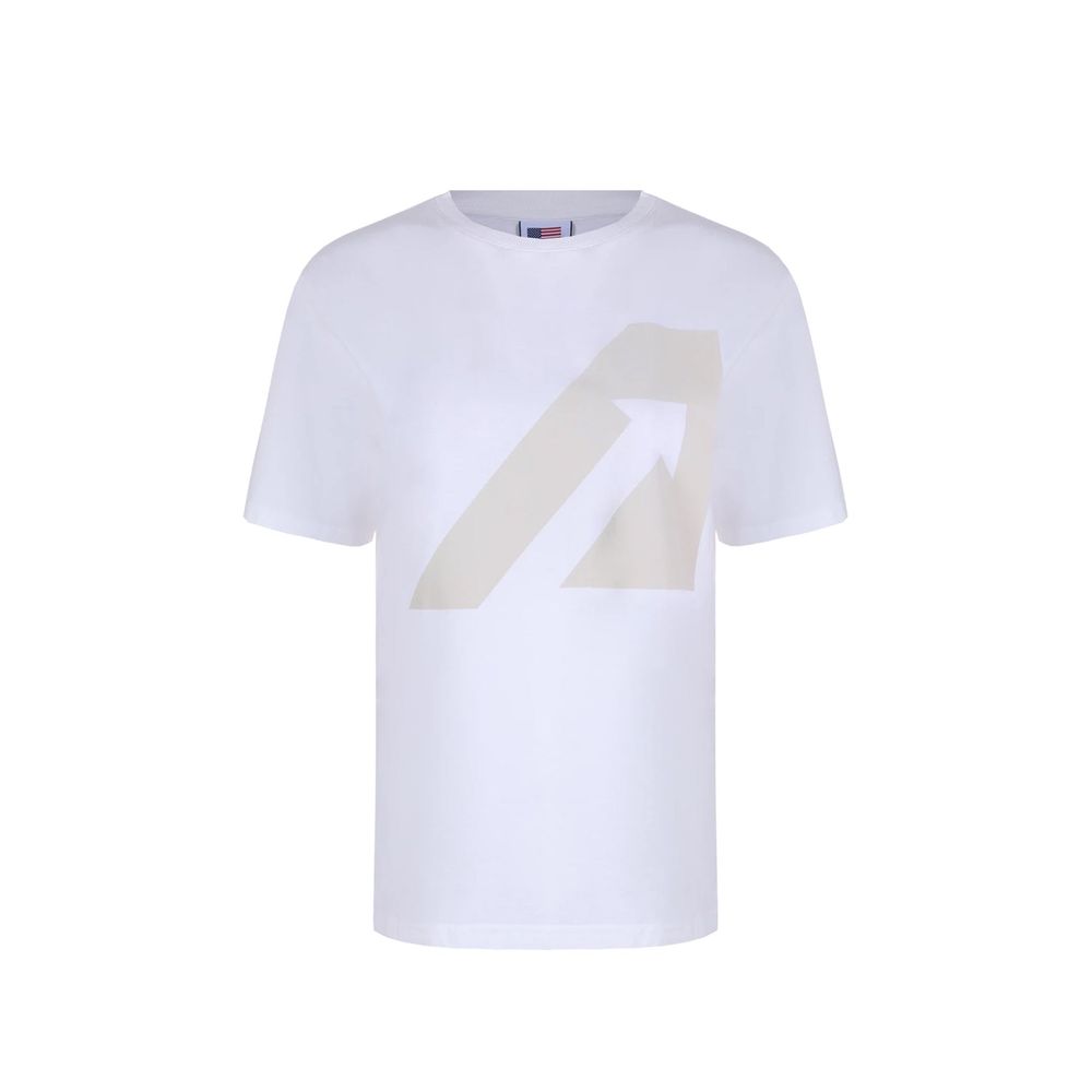 Autry Logo Cotton T-Shirt - White - Made In Italy