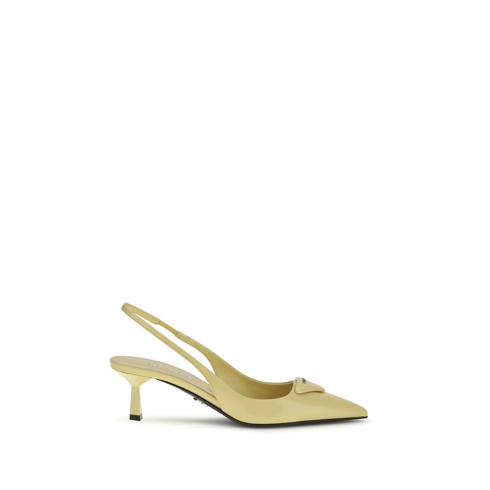 Prada Leather High Heel Slingback Pumps