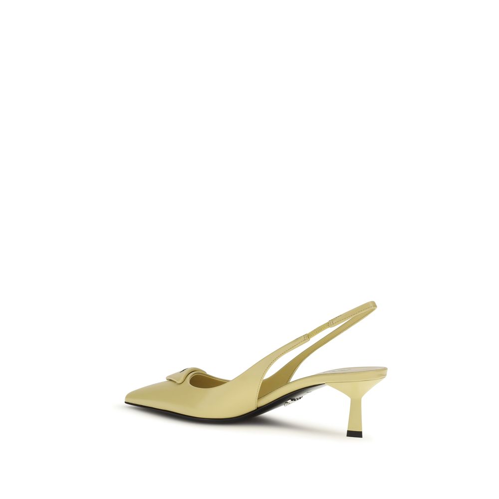 Prada Leather High Heel Slingback Pumps