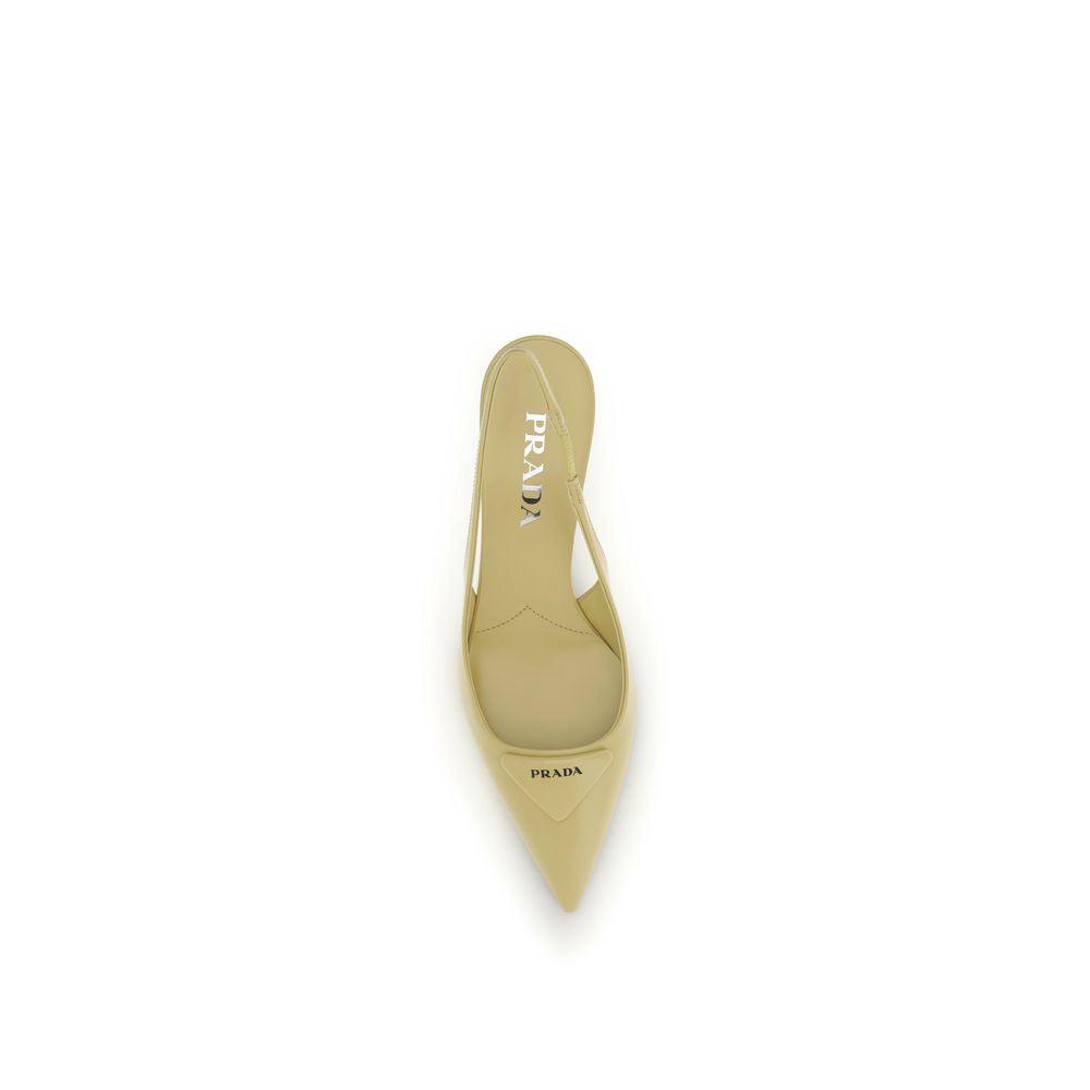 Prada Leather High Heel Slingback Pumps