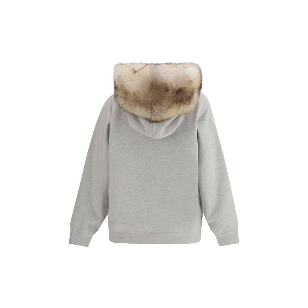 Prada Shearling Collar Sweatshirt - Marle Gray/Grey