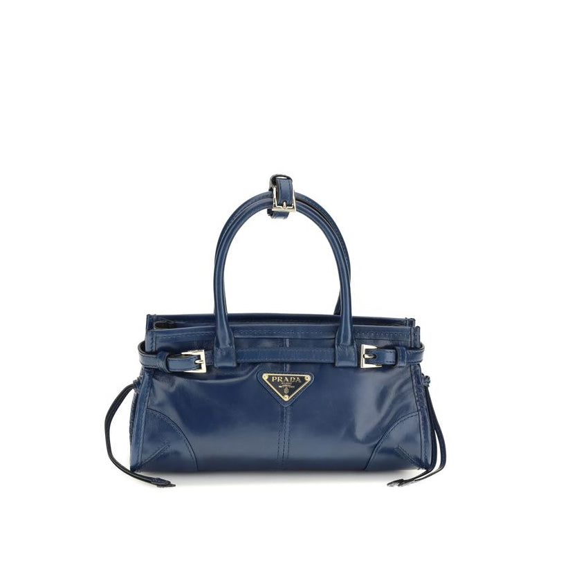 Prada Blue Bonnie Mini Leather Handbag