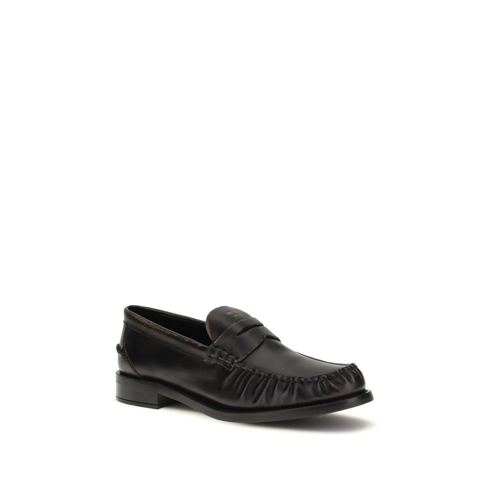 Prada Black Leather Loafers