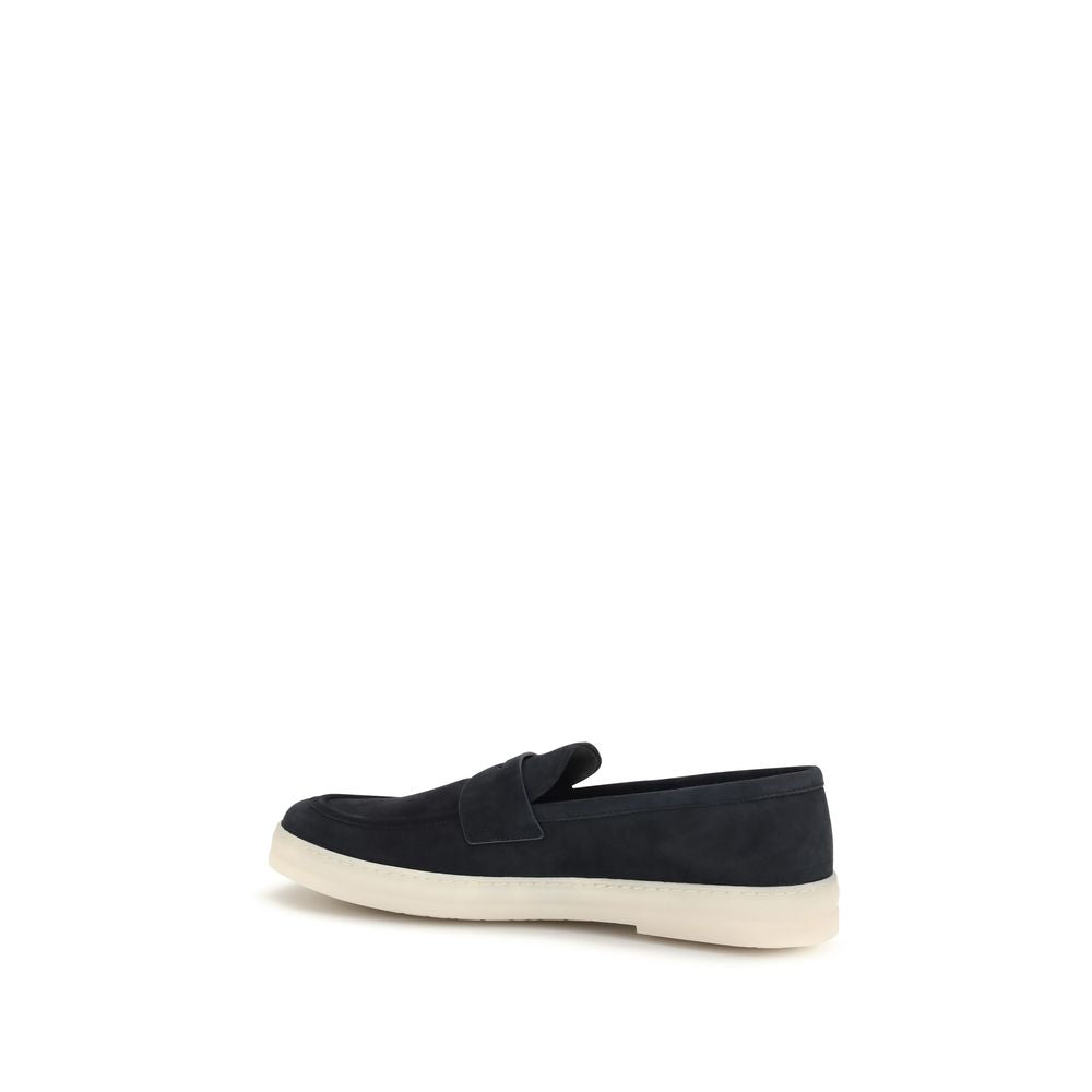Prada Deep Blue Suede Leather Loafers
