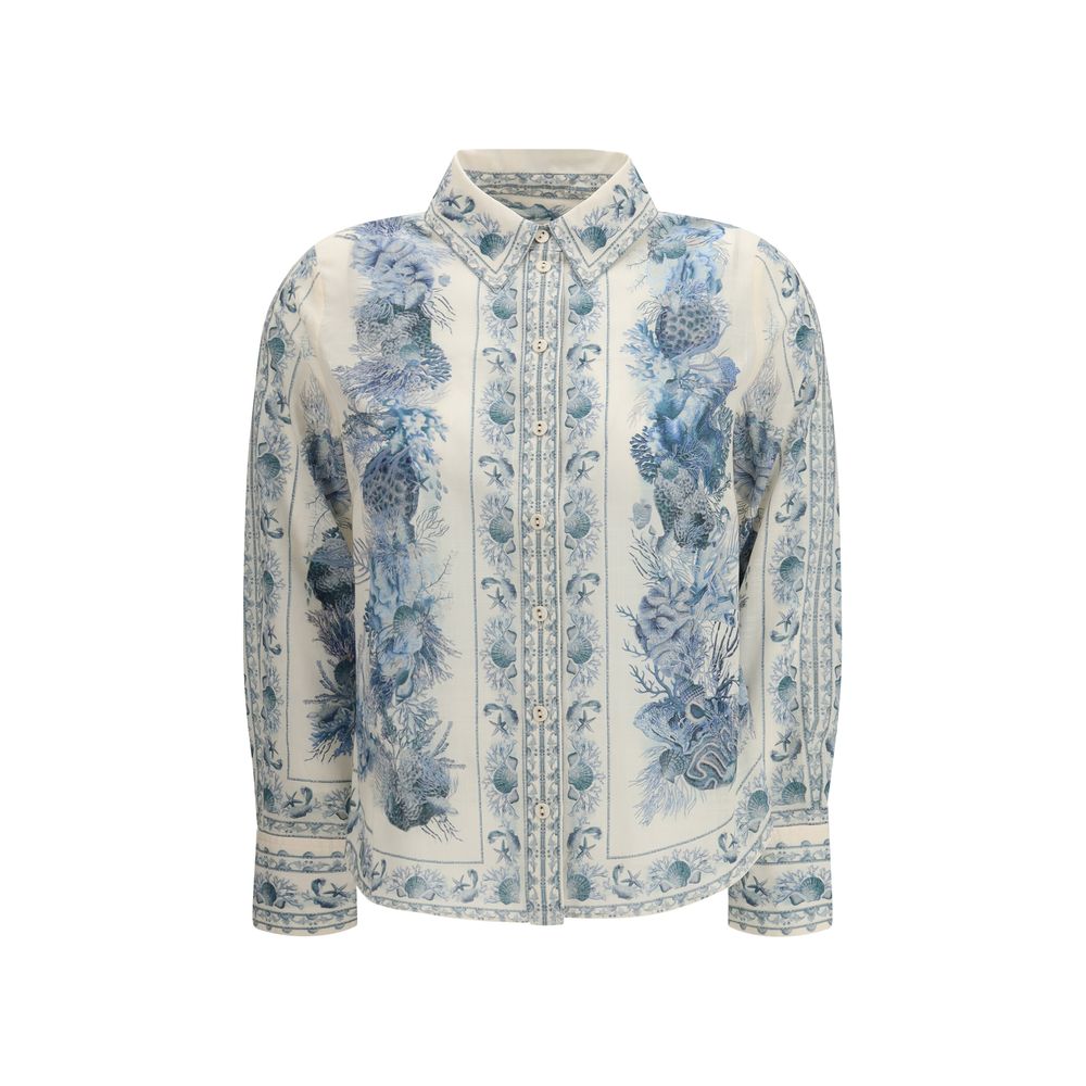 Zimmermann Blue Florals Collar Shirt
