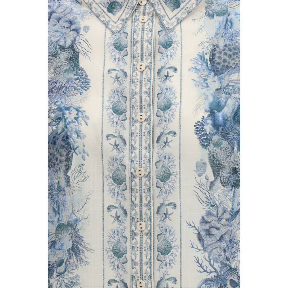 Zimmermann Blue Florals Collar Shirt