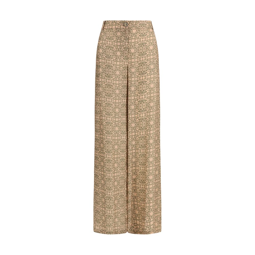 Kristina Ti Geometric Silk Palazzo Pants