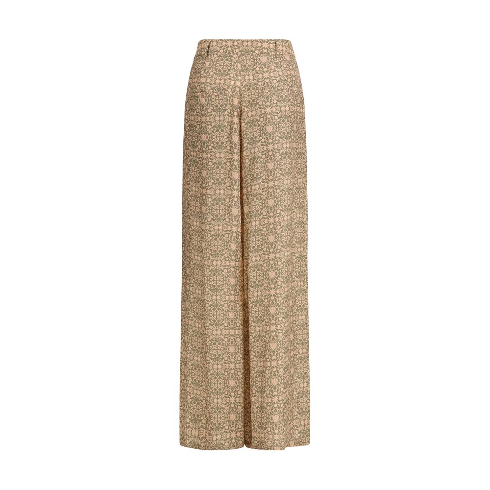 Kristina Ti Geometric Silk Palazzo Pants