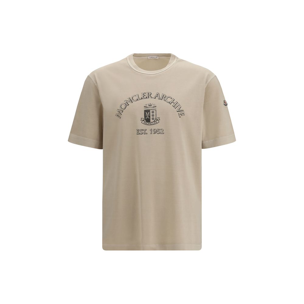 Moncler Graphic Cotton T-Shirt - Beige