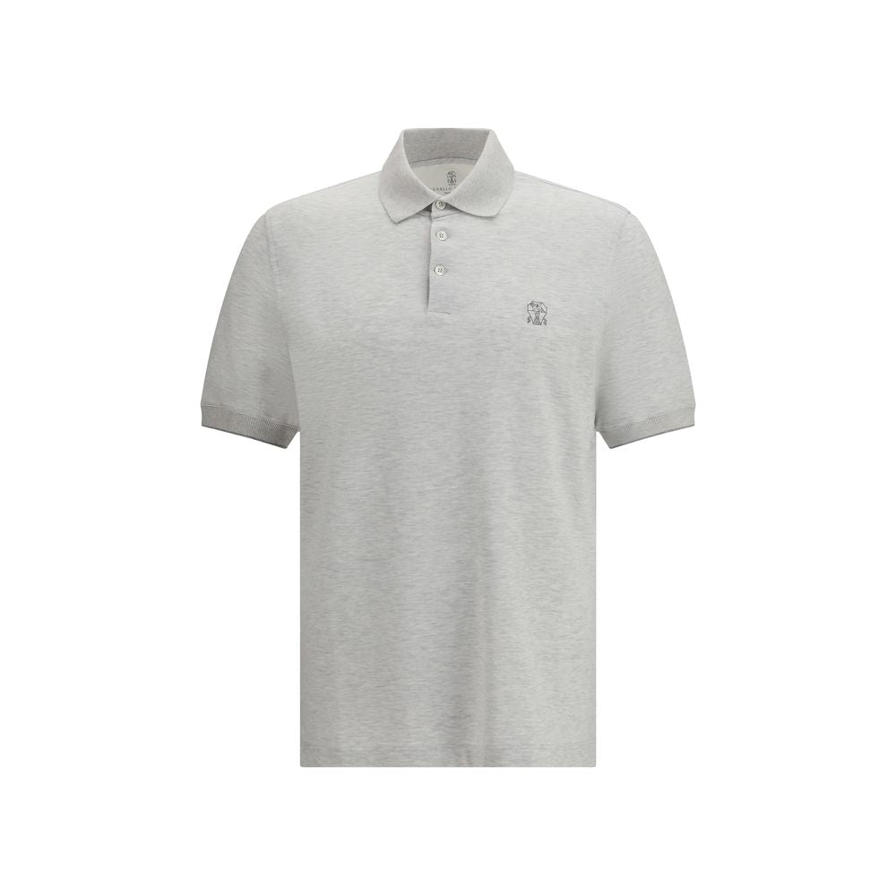 Brunello Cucinelli Gray/Grey Cotton Polo Shirt
