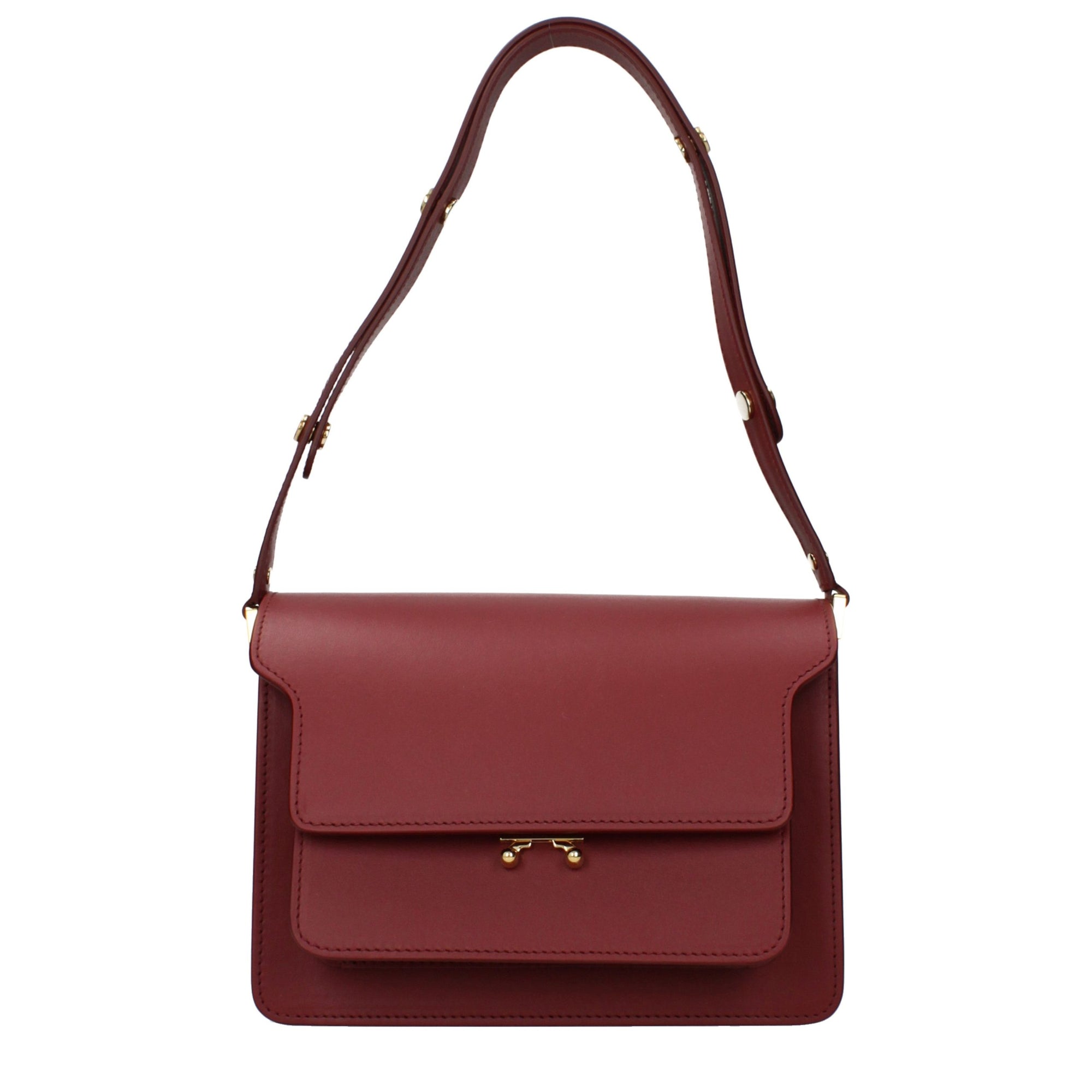 Marni Leather Messenger Shoulder Bag - Red