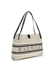 Balmain Medium Release Shopper Bag - Beige