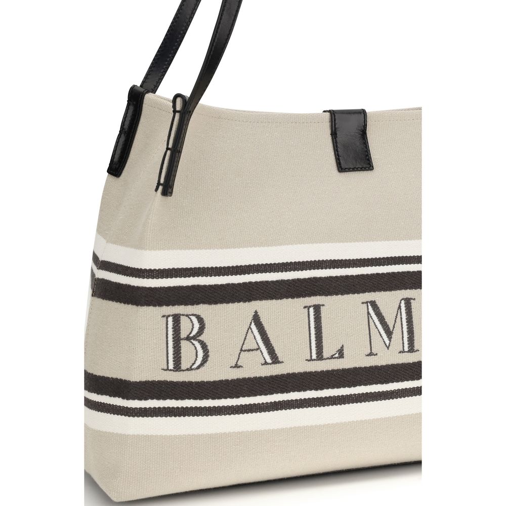 Balmain Medium Release Shopper Bag - Beige