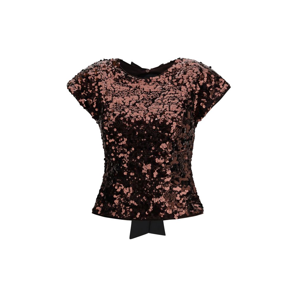 Ganni Sequin Top - Brown