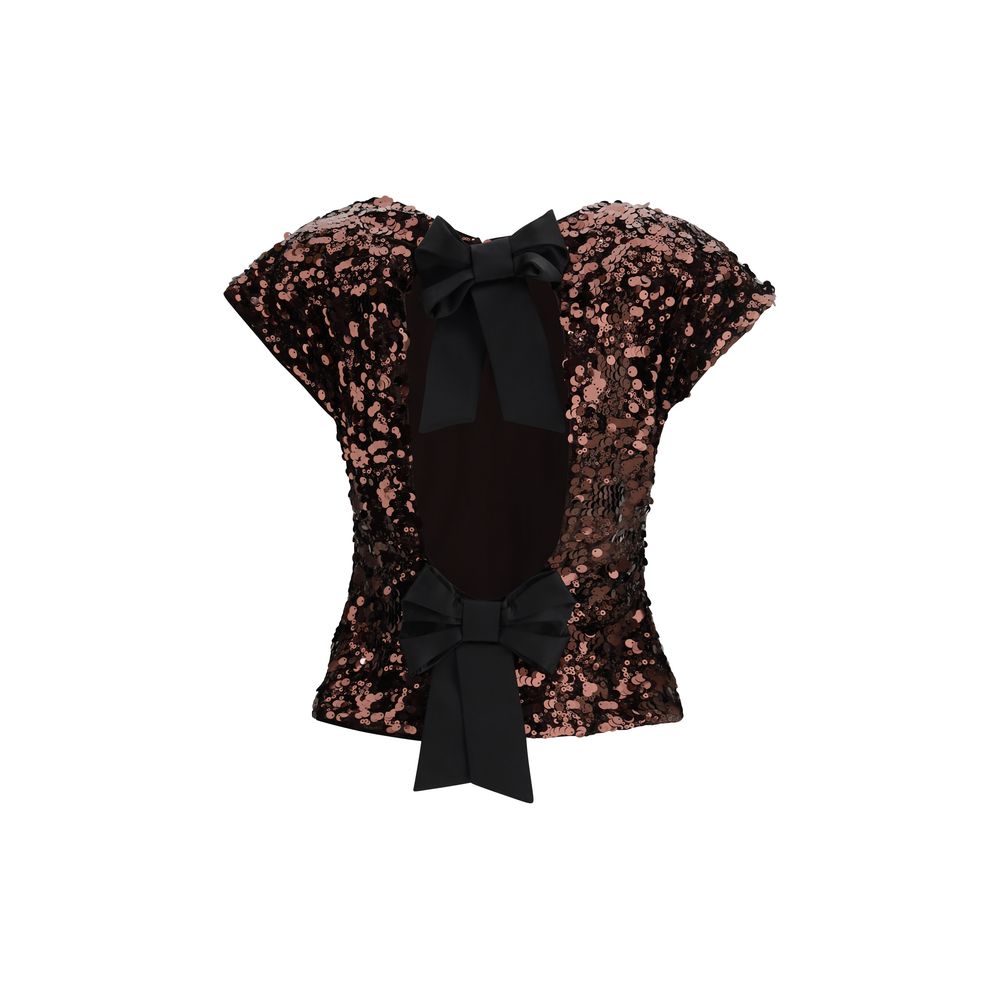 Ganni Sequin Top - Brown