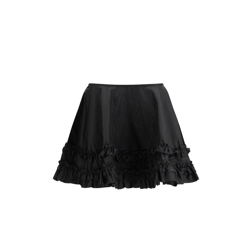 Ganni Ruffled Mini Skirt - Black