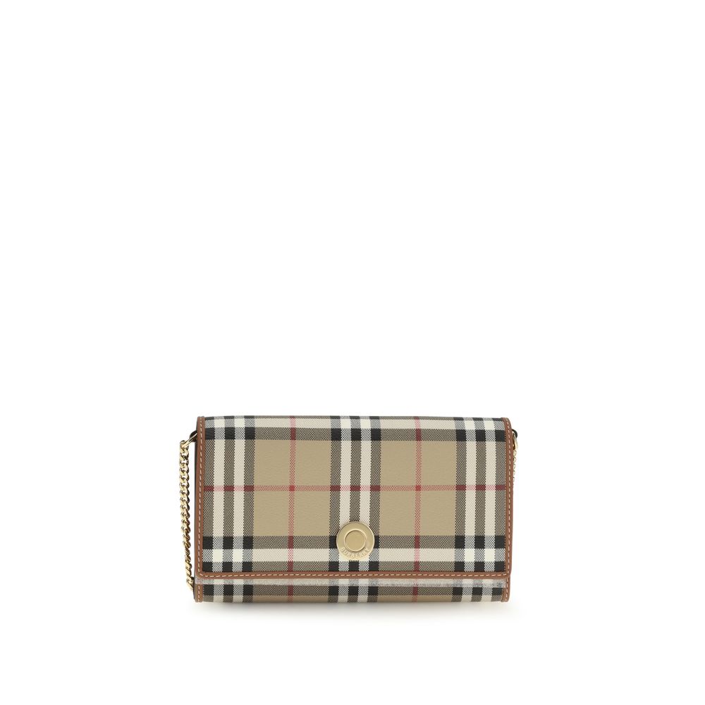 Burberry Checkered Clutch & Chain Strap