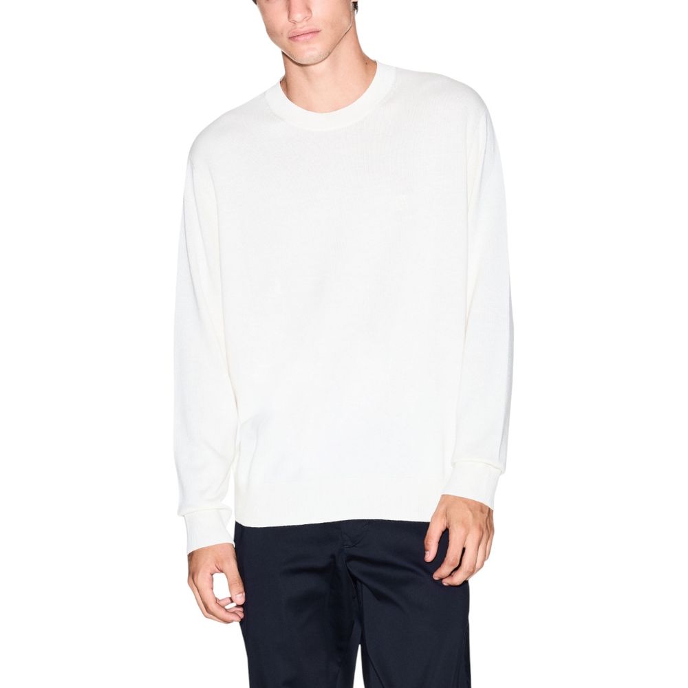 Armani Exchange White Crewneck Sweater