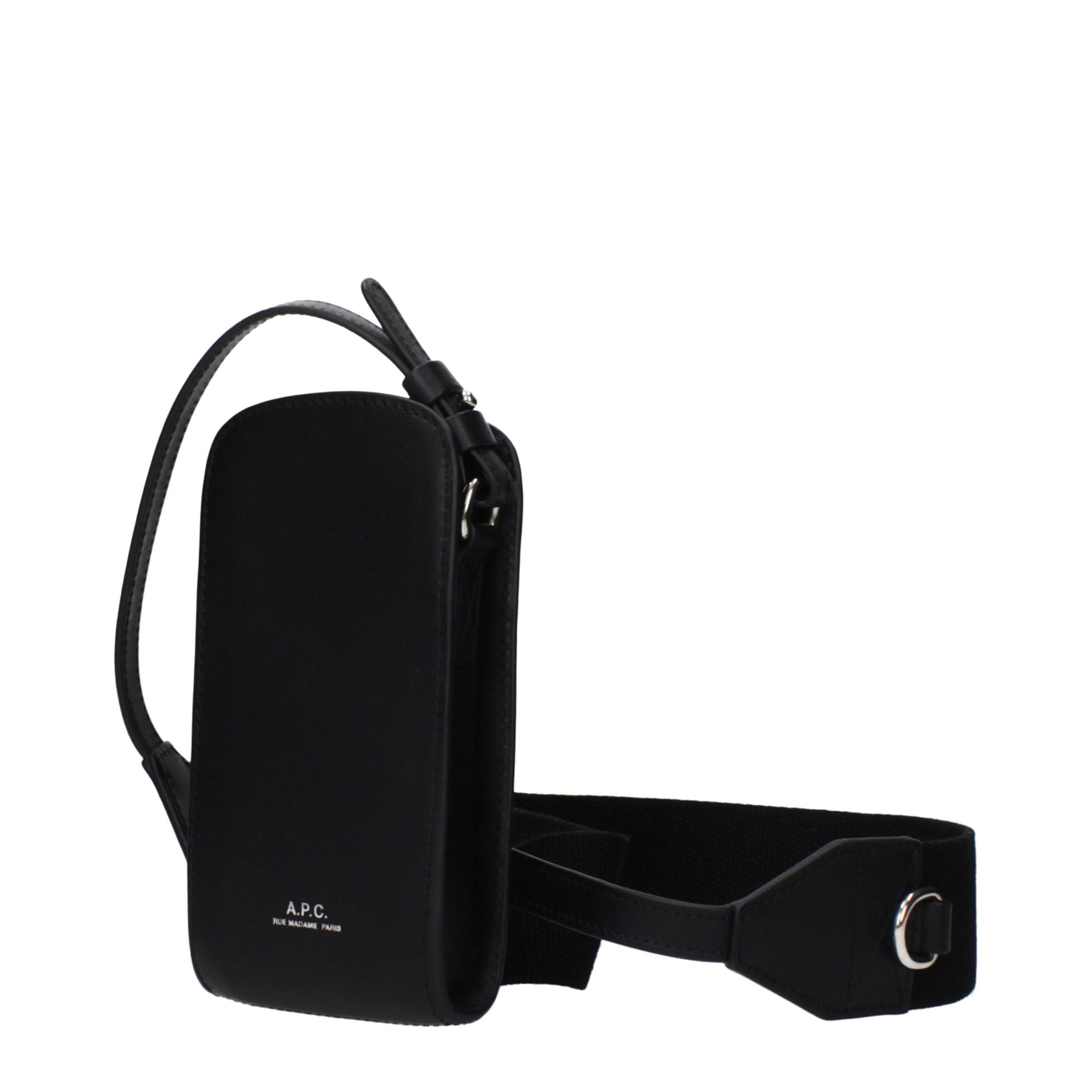 A.P.C. Leather Crossbody Bag - Black
