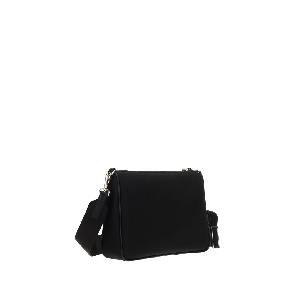 Prada Leather &amp; Re-Nylon Crossbody Bag - Black