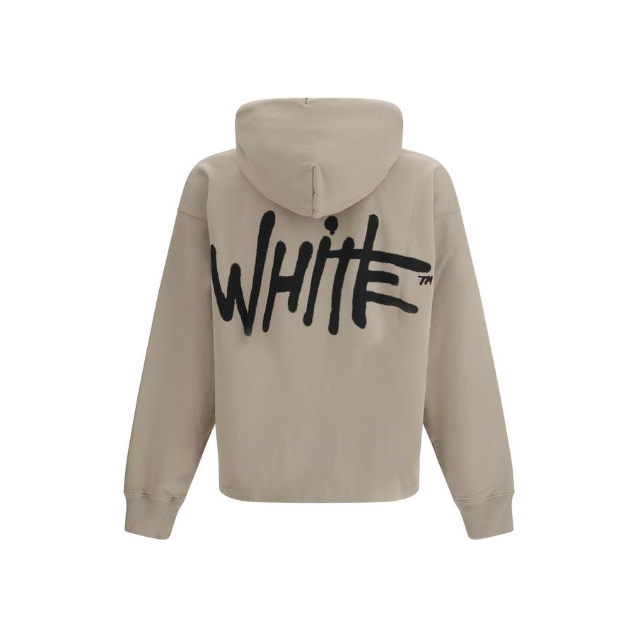 Off-White Spray Logo Hoodie - Beige