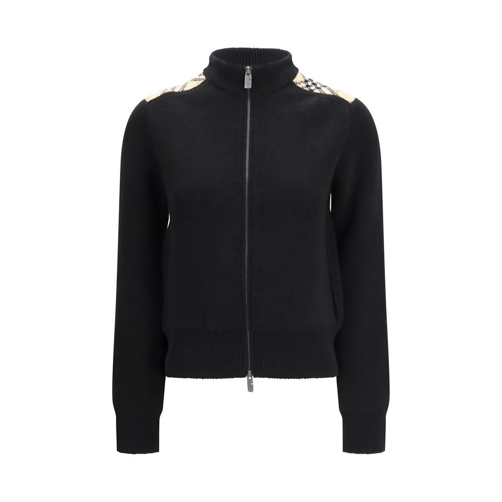 Burberry Black Wool Zip Cardigan