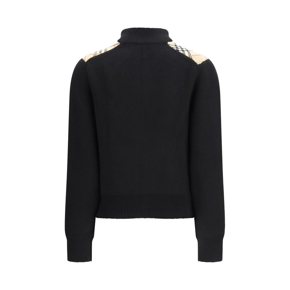 Burberry Black Wool Zip Cardigan