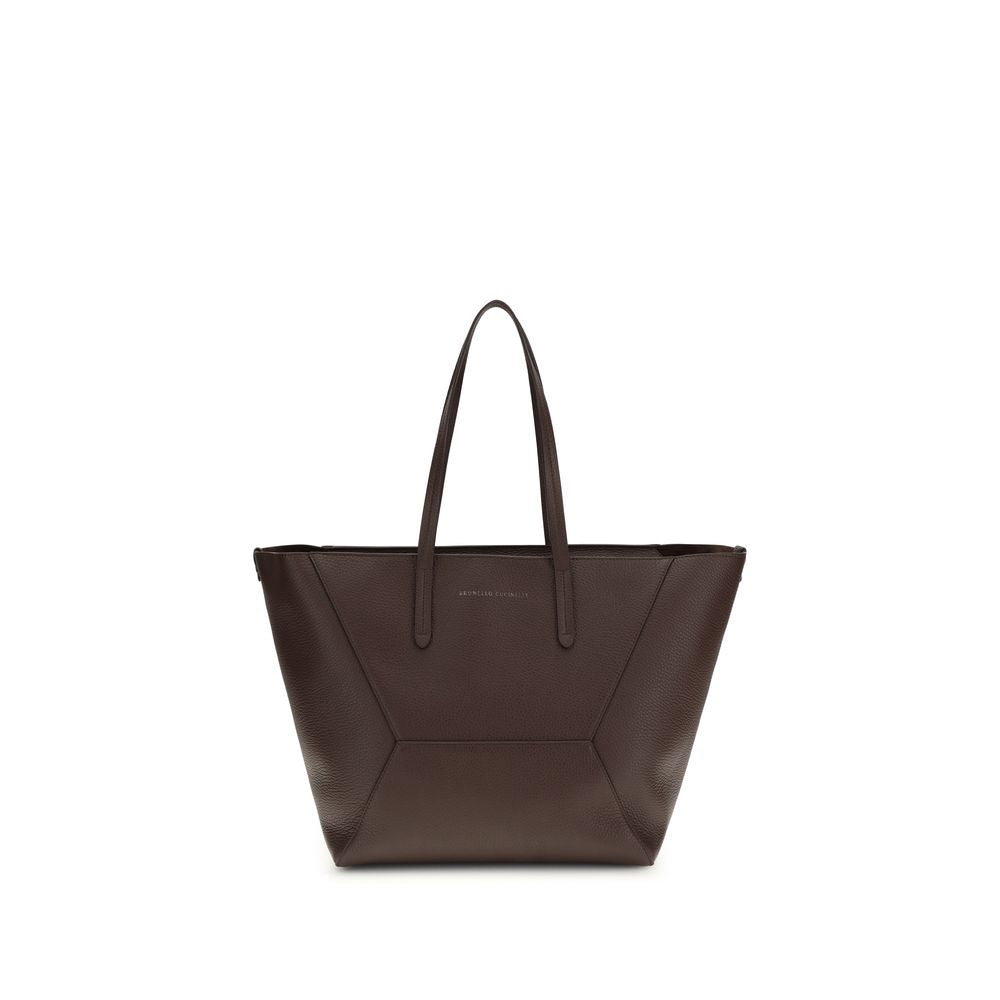 Brunello Cucinelli Large Leather Tote & Shoulder Bag