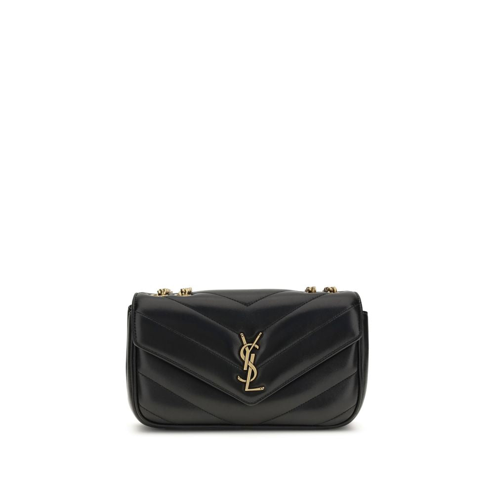 Saint Laurent Loulou Small Matelassé Shoulder Bag - Black