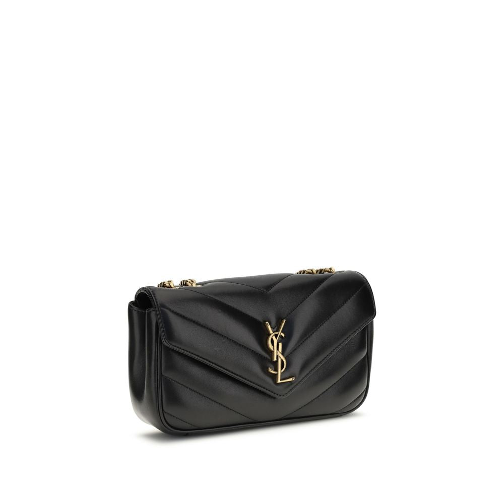 Saint Laurent Loulou Small Matelassé Shoulder Bag - Black