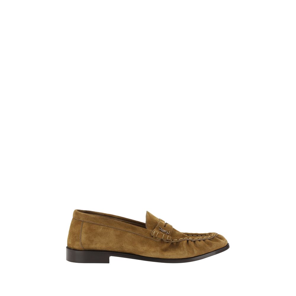 Saint Laurent Suede Leather Loafers - Brown