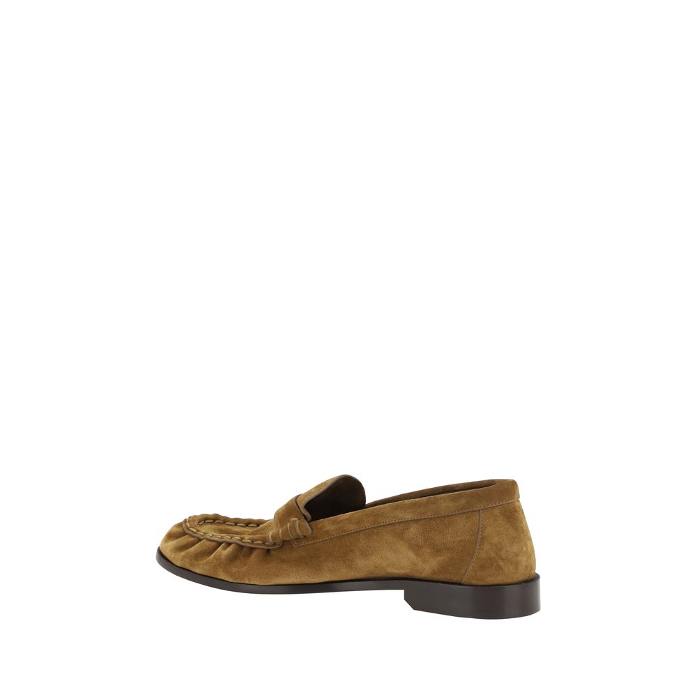 Saint Laurent Suede Leather Loafers - Brown
