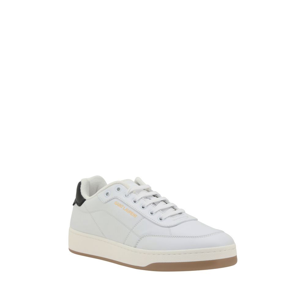 Saint Laurent SL/61 Leather Low Top Sneakers - White