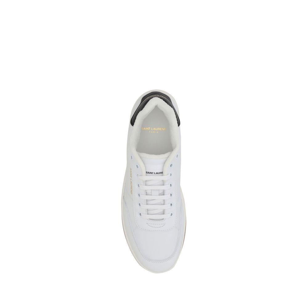 Saint Laurent SL/61 Leather Low Top Sneakers - White