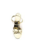 Prada Leather Wedge Sandals - Gold