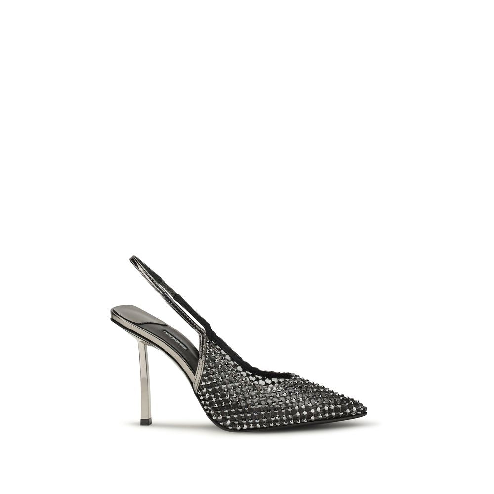 LE SILLA Gilda Crystal Embellished Stiletto Heel Slingback Pumps - Black