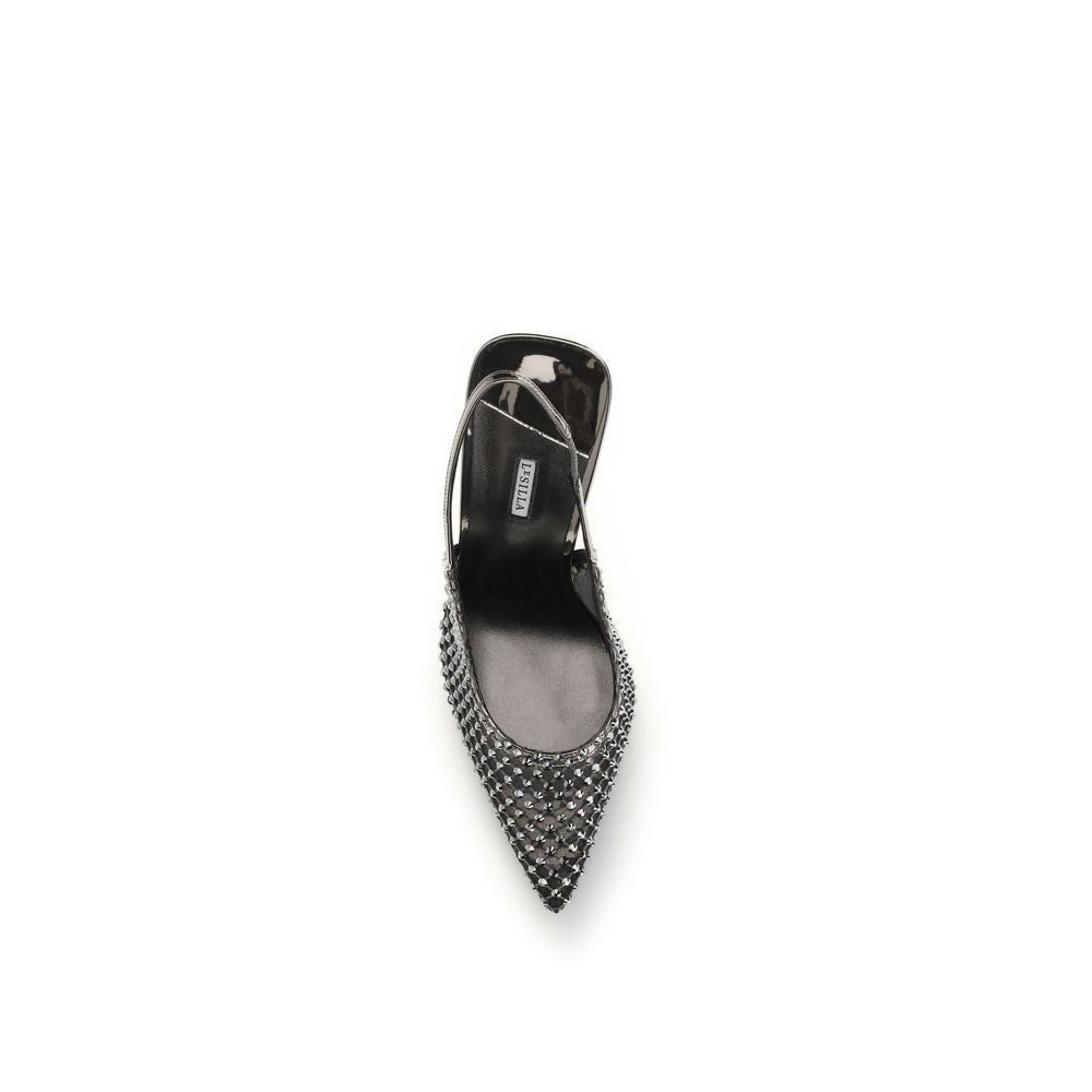 LE SILLA Gilda Crystal Embellished Stiletto Heel Slingback Pumps - Black