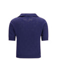 Gucci GG Silk Polo Top - Blue