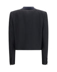 Tom Ford Virgin Wool Cropped Blazer - Black