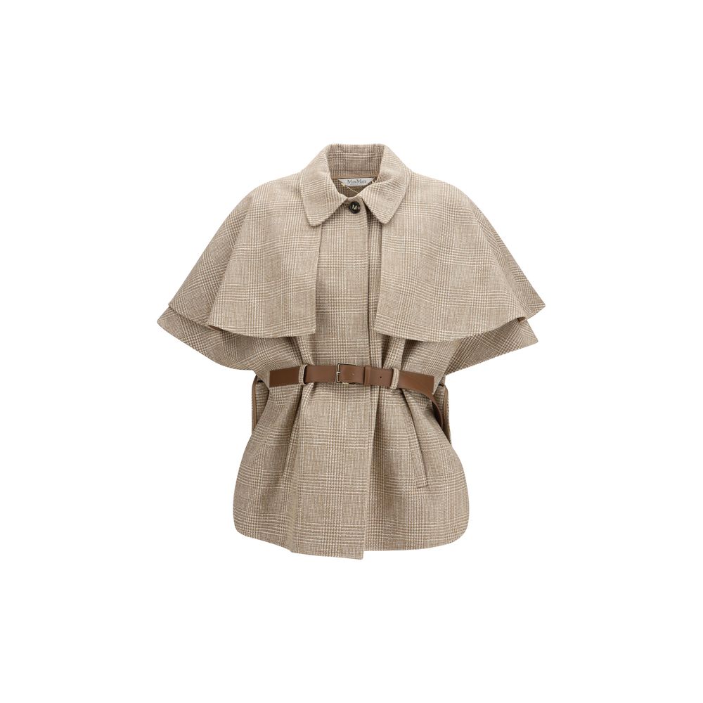 Max Mara Belted Short Sleeve Cape Coat